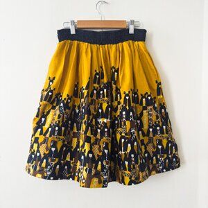 ANTHROPOLOGIE GEISHA PRINT CIRCLE SKIRT